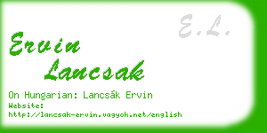 ervin lancsak business card