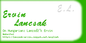 ervin lancsak business card